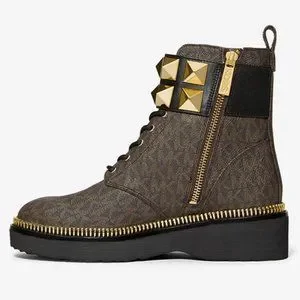 【MICHAEL KORS】 Haskell Studded Leather Combat Boot Haskell Leopard Calf Hair Combat Boot | Michael Kors [US]